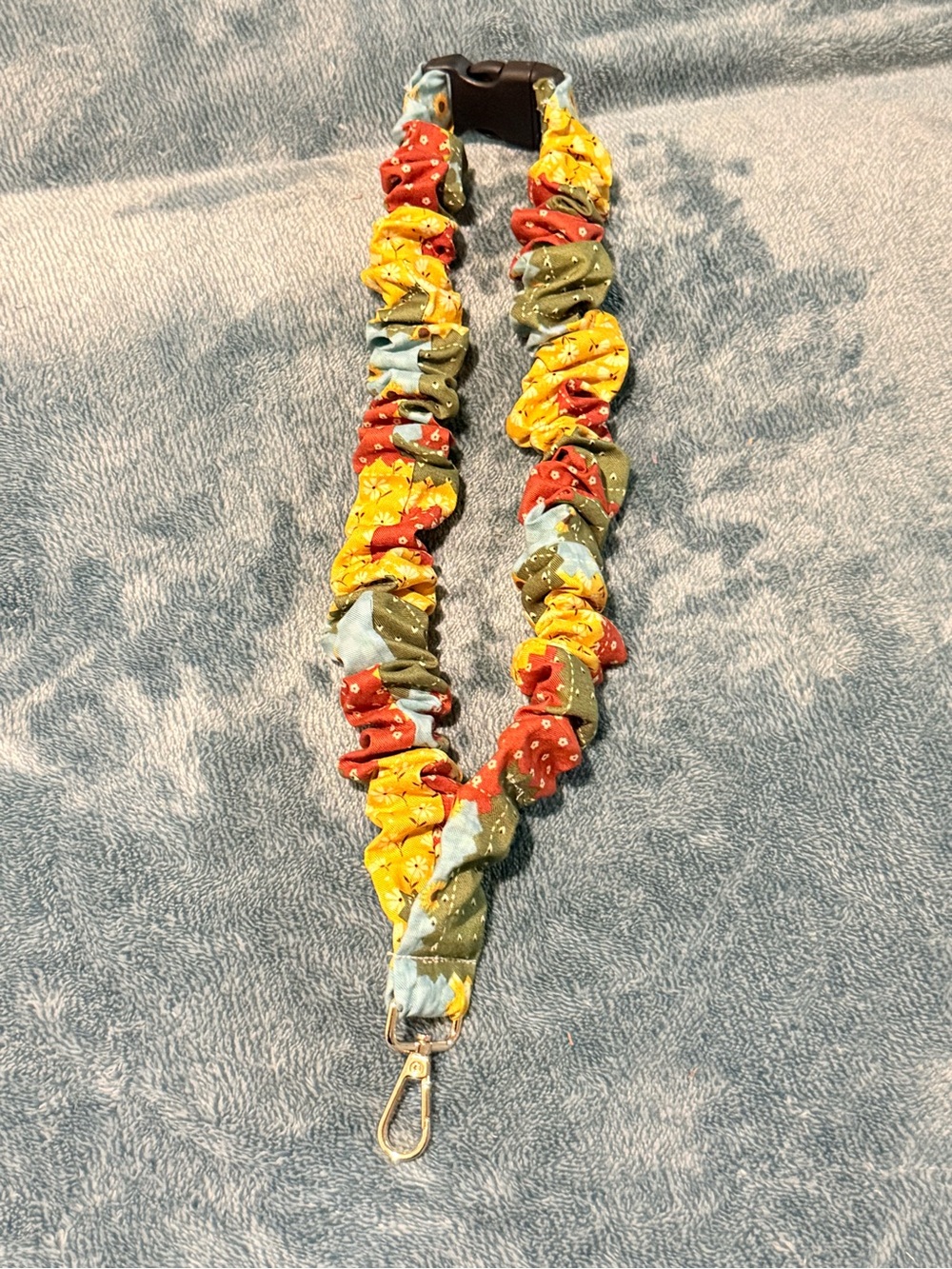 Handmade Multicolor Scrunchie Lanyard with Clip - Women Jewelry